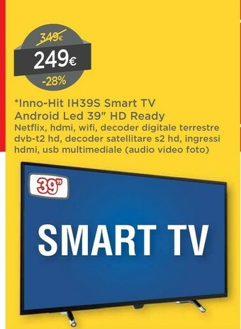 DPiù Inno-hit IH39S Smart Tv Android Led offerta