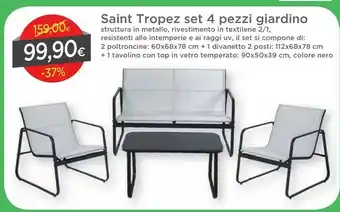 DPiù Sanit Tropez Set 4 Pezzi Giardino offerta