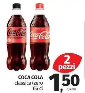 Pam Coca Cola classic/zero 66 cl offerta