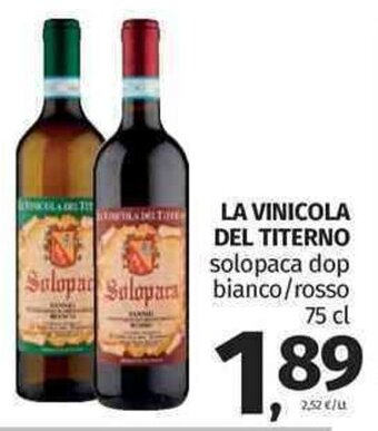 Pam La Vinicola Del Titerno solopaca dop bianco/rosso 75 cl offerta