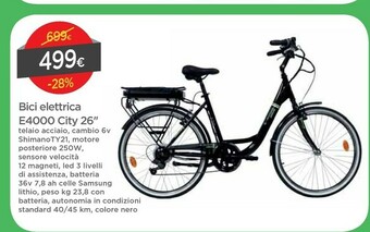 DPiù Bici Elettrica E4000 City 26 offerta