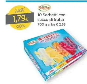 DPiù Fresca passione 10 Sorbetti Con Succo Di Frutta offerta