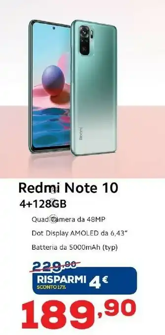 Euronics Redmi Note 10 offerta