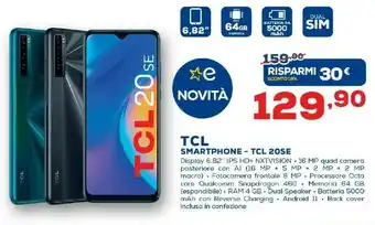 TCL 20SE Nuit Black 17,3 Cm (6.82") Dual SIM Ibrida Android 11 4G USB Tipo-C 4 GB 64 GB 5000 MAh Nero