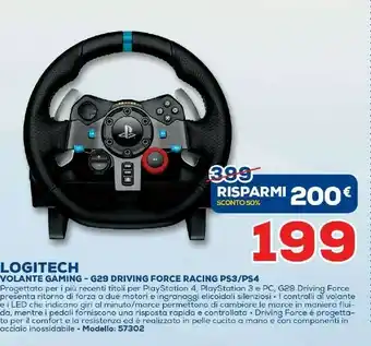 Euronics Logitech G29 Sterzo + Pedali PC,PlayStation 4,Playstation 3 Analogico USB 2.0 Nero offerta