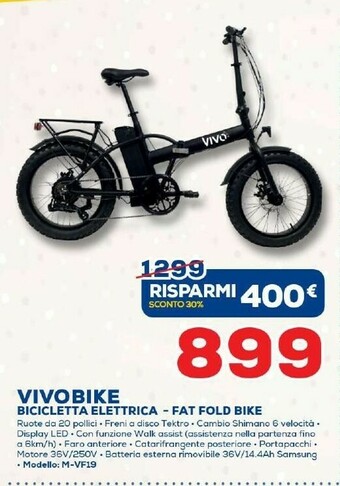 Euronics Vivobike Bicicletta Elettrica - Fat Fold Bike offerta
