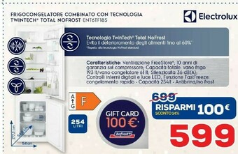 Euronics Electrolux Frigocongelatore Combinato ENT6TF18S offerta