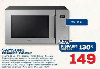 Euronics Samsung Microonde MG30T5UG offerta