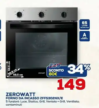 Euronics Zerowatt Forno elettrico offerta