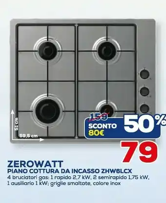 Euronics Zerowatt Piano cottura offerta