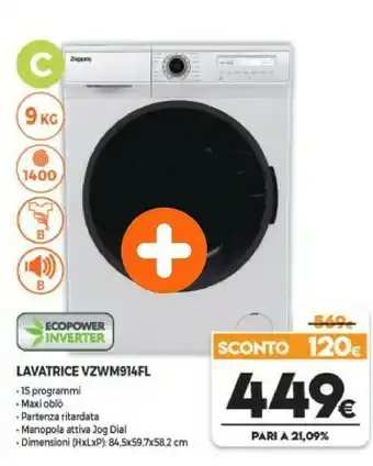 Expert Zoppas VZWM914FL offerta