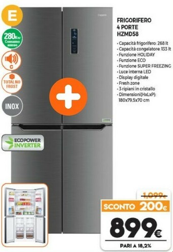Expert Zoppas Frigorifero 4 Porte HZMD58 offerta