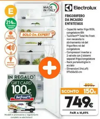 Expert Electrolux ENT6TE18SX offerta
