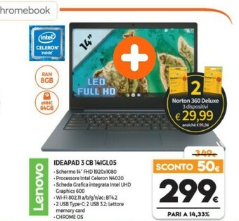 Expert Lenovo Ideapad 3 CB 14IGL05 offerta