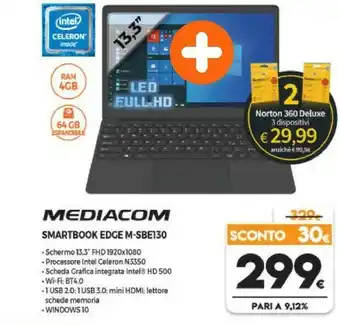 Expert Mediacom Smartbook Edge M-SBE130 offerta