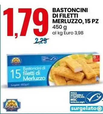 Eurospin Athena Bastoncini Di Filetti Merluzzo 15PZ offerta