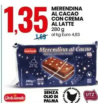 Eurospin Dolciando Merendina Al Cacao Con Crema Al Latte offerta