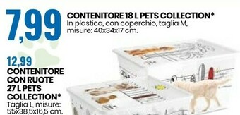 Eurospin Contenitore Con Ruote 27L Pets Collection offerta