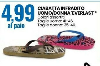 Eurospin Everlast Ciabatta Infradito Uomo/Donna offerta