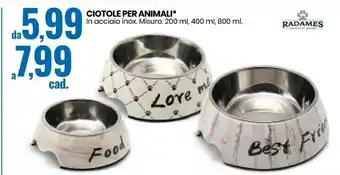 Radames Ciotole Per Animali