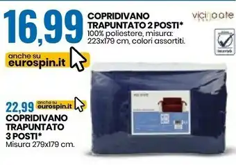 Eurospin Vicinoate Copridivano Trapuntato 2 Posti offerta