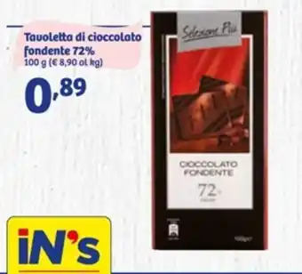 In'S Mercato Tavoletta di cioccolato fondente 72% 100 g offerta