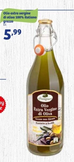 Olio extra vergine di oliva 100% italiano grezzo 1 l