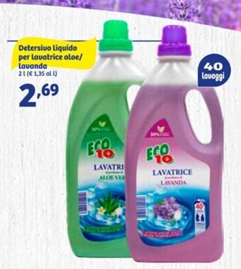 Detersivo liquido per lavatrice aloe/lavanda 2 l
