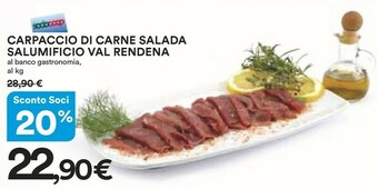 Ipercoop Salumificio val rendena Carpaccio Di Carne Salada offerta