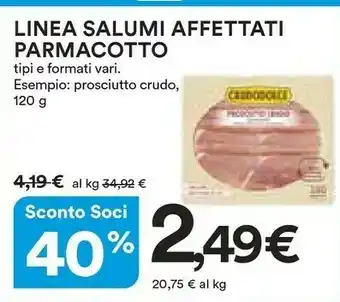 Ipercoop Parmacotto Parmacotto Linea Salumi Affettati offerta