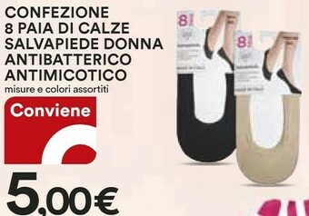 Ipercoop Coop Confezione 8 Paia Di Calze Salvapiede Donna Antibatterico Antimicotico offerta