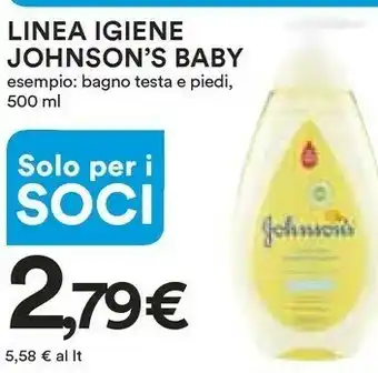 Ipercoop Johnson's Baby Johnson's Baby Linea Igiene offerta