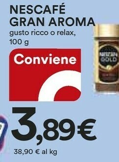 Ipercoop Nescafé Nescafè - Gran Aroma Gusto Ricco 100 g(ml) offerta
