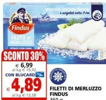 Il Gigante Findus Filetti di merluzzo offerta