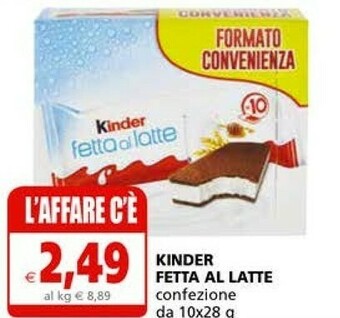 Il Gigante Kinder fetta al latte offerta