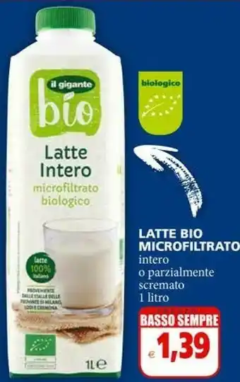 Il Gigante Latte parzialmente scremato offerta