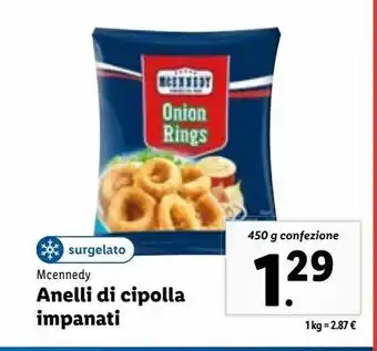 Lidl Anelli di cipolle impanati 450g offerta