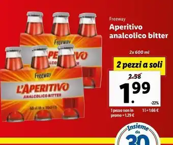 Lidl Aperitivo analcolico bitter 2x600 ml offerta