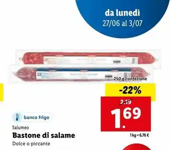 Lidl Bastone di salame offerta