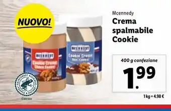 Lidl Creme spalmabili cookie 400g offerta