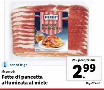 Lidl Fette di pancetta pancetta affumicata al miele 240g offerta