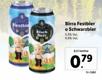 Lidl Birra festbier o schwarzbier 0.5 l offerta