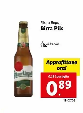 Lidl Birra pils 0.33 l offerta