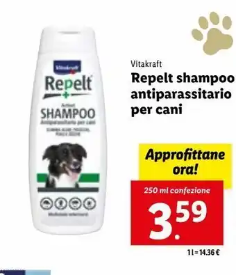 Lidl Repelt shampoo antiparassitario per cani 250 ml offerta