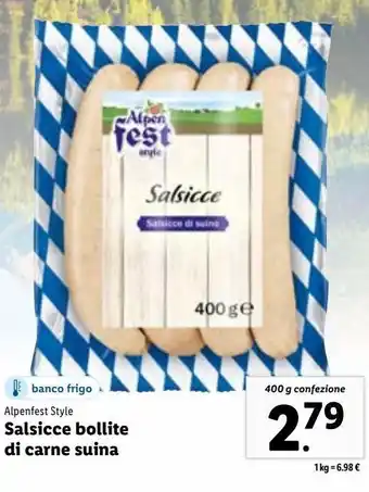 Lidl Salsicce bollite di carne suina 400g offerta