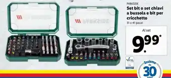 Lidl Set bit o set chiavi a bussola e bit per cricchetto 31 o 41 pezzi offerta