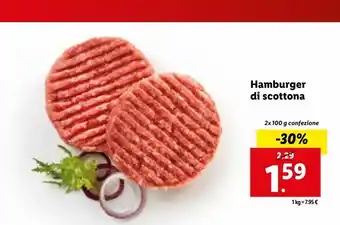 Lidl Hamburger di scottona 2x100g offerta