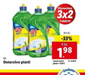 Lidl Detersivo per piatti 3x1.5 l offerta