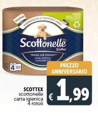 Deco Supermercati Scottex scottonelle carta igienica4 rotoli offerta