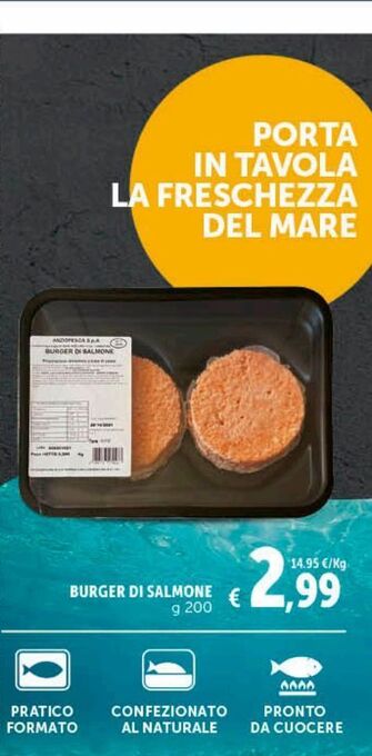 Deco Supermercati Burger di salmone offerta